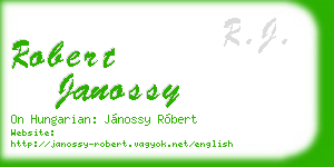 robert janossy business card