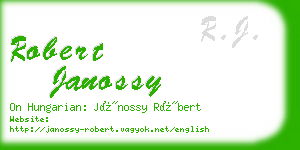 robert janossy business card